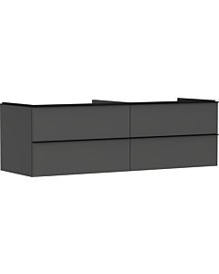 hansgrohe Xelu Q vanity unit 54091670 1560x485x550mm, 4 drawers, matt diamond gray, matt black