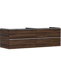 hansgrohe Xelu Q meuble sous-vasque 54093700 1560x485x550mm, 4 tiroirs, noyer foncé, blanc mat