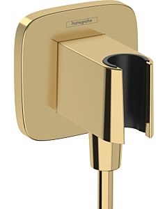 hansgrohe Fixfit raccordement mural 26887990 softsquare, avec support de douche, optique or poli
