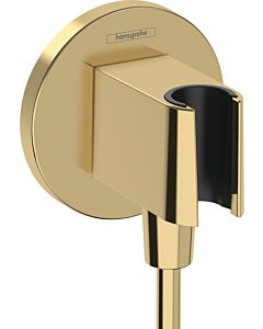 hansgrohe Fixfit wall connection 26888990 round, with shower holder, polished gold optic