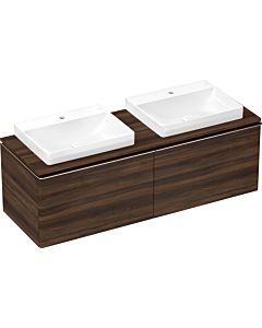 hansgrohe Xelu Q console 54112630 1560 x 550 mm, 2 découpes 600 x 480 mm, noyer foncé