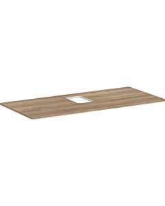 hansgrohe Xelu Q console 54122230 1180 x 550 mm, découpe au milieu, vasque à poser avec trou pour robinetterie, chêne naturel