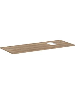 hansgrohe Xelu Q console 54124230 1360 x 550 mm, découpe à droite, vasque à poser avec trou pour robinetterie, chêne naturel