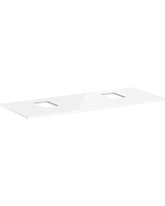 hansgrohe Xelu Q console 54125050 1360 x 550 mm, 2 découpes, vasque à poser avec trou pour robinetterie, blanc brillant