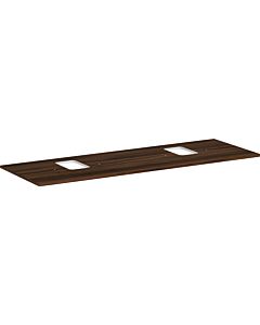 hansgrohe Xelu Q console 54126630 1560 x 550 mm, 2 cutouts, countertop washbasin with tap hole, dark walnut
