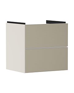 hansgrohe Xevolos E Waschtischunterschrank 54176390 580x555x475mm, 2 Schubladen, sandbeige matt, bronze Struktur