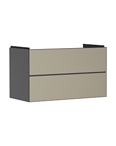 hansgrohe Xevolos E vanity unit 54183390 980x555x475mm, 2 drawers, slate gray matt, bronze structure