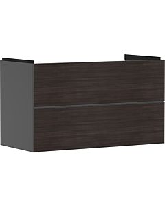 hansgrohe Xevolos E vanity unit 54183730 980x555x475mm, 2 drawers, slate gray matt, dark oak
