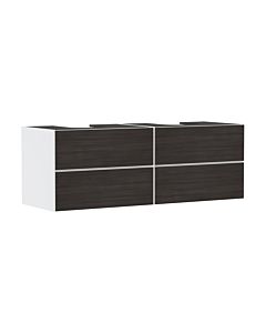 hansgrohe Xevolos E vanity unit 54199730 1570x555x550mm, 4 drawers, matt white, dark oak
