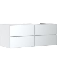 hansgrohe Xevolos E meuble sous-vasque 54239320 1370x555x550mm, 4 tiroirs, droite, blanc mat, blanc métallique