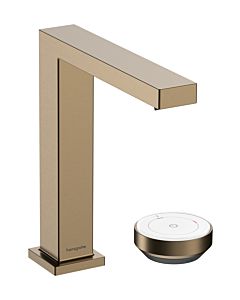 hansgrohe Tecturis E 2-hole wash basin mixer 73053140 with waste set, CoolStart, brushed bronze