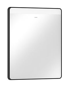 hansgrohe Xarita Lite Q Spiegel 54957670 with horizontal LED lighting, matt black, W 600 x H 700 x D 30 mm, 6 W