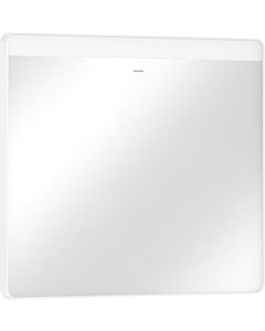hansgrohe Xarita Lite Q Spiegel 54958700 avec éclairage LED horizontal, blanc mat, L 800 x H 700 x P 30 mm, 8 W