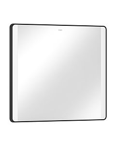 hansgrohe Xarita Lite Q Spiegel 54963670 avec éclairage LED latéral, noir mat, L 800 x H 700 x P 30 mm, 14 W