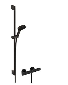 Ensemble de douche hansgrohe Pulsify Select S 24261670 Barre de douche 959 mm et douchette à main, 3 jets, noir mat