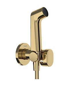 hansgrohe Bidette Duschkopf 29232990 1 Strahlart S wassersparend für Warmwasser mit Duschkopfhalterung und Duschschlauch 125 cm, Polished Gold Optic