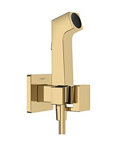 Pommeau de douche bidet hansgrohe 29233990 2000 Type de jet E Économie d&#39;eau pour eau chaude avec support de pommeau de douche et flexible de douche 125 cm, aspect or poli