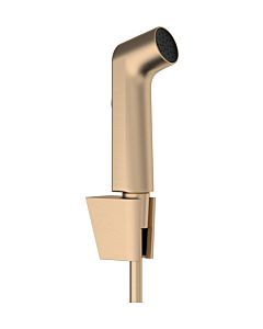 hansgrohe Bidette Shower Head 29238140 2000 Spray Type S Water Saving with Porter S Shower Head Holder and Shower Hose 125 cm, Brushed Bronze