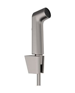 hansgrohe Bidette Handbrause 1jet 29238340 1 Strahlart S wassersparend mit Porter S Duschkopfhalterung und Duschschlauch 125 cm, Brushed Black Chrome