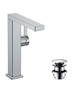 hansgrohe Tecturis E mitigeur lavabo 73060000 avec bec pivotant et push-open garniture de vidange , chromé