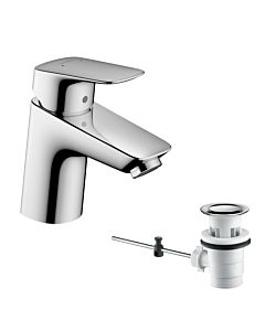 hansgrohe Logis 70 Waschtischarmatur 71070000 chrom, mit Ablaufgarnitur, Höhe 166 mm
