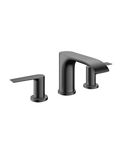 Mitigeur lavabo 3 trous Hansgrohe Vivenis 75033340 avec bonde clic-clac, finition chrome noir brossé
