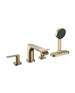 hansgrohe Vivenis Fertigmontageset 75444140 4-Loch-Wannenrandarmatur, mit sBox, brushed bronze
