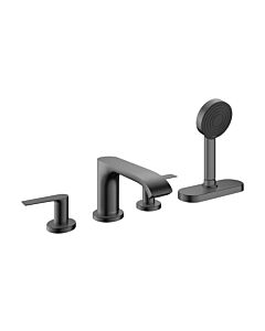 hansgrohe Vivenis installation set 75444340 4-hole bath rim mixer, with sBox, brushed black chrome