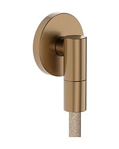hansgrohe FixFit Fine S wall connection 28882140 with backflow preventer, S, round, brushed bronze