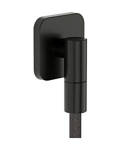 hansgrohe FixFit Fine Q wall connection 28884340 with backflow preventer, Q, softsquare, brushed black chrome