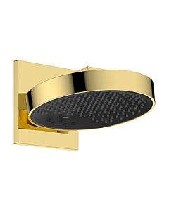 hansgrohe Rainfinity 250 EcoSmart overhead shower 26233990, projection 273mm, 3jet, with wall connection, 9 l/min, polished gold optic