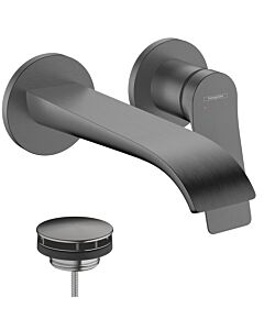 hansgrohe Vivenis Fertigmontageset 75050340 Unterputz-Waschtischarmatur, für Wandmontage, mit Auslauf 192mm, brushed black chrome