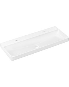 Lavabo hansgrohe Q 60322450 1200x480mm, avec 2 trous de robinetterie, sans trop-plein, blanc