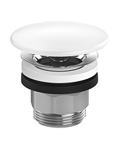 hansgrohe garniture de vidange 50110450 avec bouchon rond en céramique, pour lavabo, blanc