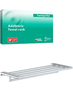 hansgrohe AddStoris Handtuchablage 41751000 Länge 648mm, mit Handtuchhalter, Wandmontage, Metall, chrom