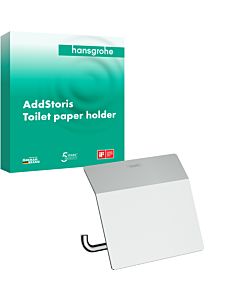hansgrohe AddStoris Papierrollenhalter 41753000 mit Deckel, Wandmontage, Metall, chrom