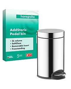 hansgrohe AddStoris Treteimer 41775000 Fassungsvermögen 3 l, freistehend, chrom