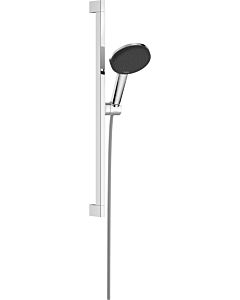 hansgrohe Raindance Alive Select S ensemble de douche 24600000 3 types de jets économie d&#39;eau avec barre de douche Unica E Puro 65 cm et support de pommeau de douche Easy Slide, chromé