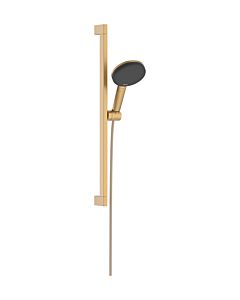 hansgrohe Raindance Alive Select S Duschset 24600140 3 Strahlarten wassersparend mit Duschstange Unica E Puro 65 cm und Easy Slide Duschkopfhalterung, brushed bronze