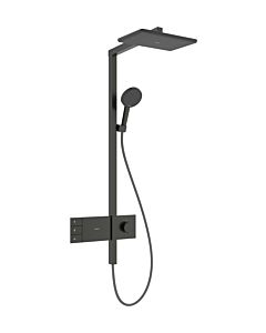 hansgrohe Raindance Alive Q Duschsystem 24591340  Aufputz, EcoSmart mit ShowerSelect Comfort, 7,6 l/min, Kopfbrause 210/340 2jet, brushed black chrome