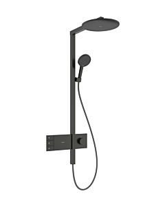 hansgrohe Raindance Alive S Duschsystem 24596340  Aufputz, EcoSmart mit ShowerSelect Comfort, Kopfbrause rund 300 2jet, brushed black chrome