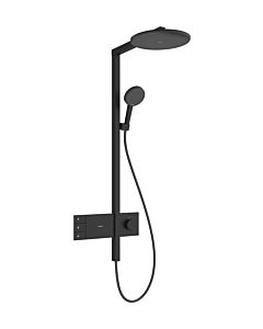 hansgrohe Raindance Alive S Duschsystem 24596670  Aufputz, EcoSmart mit ShowerSelect Comfort, Kopfbrause rund 300 2jet, schwarz matt