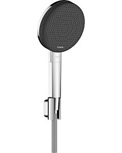 hansgrohe Raindance Alive Select S shower head holder set 24611000 shower head 125mm, 3 jet types water-saving with Designflex textile shower hose 160 cm, chrome