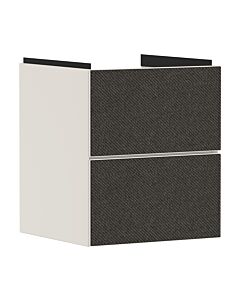 Meuble sous-vasque Hansgrohe Xevolos E 54173660 480 x 555 x 475 mm, pour vasques, 2 tiroirs, beige sable mat, revêtement textile gris foncé