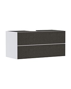 hansgrohe Xevolos E Waschtischunterschrank 54193660 1180x555x550mm, 2 Schubladen, mattweiß, Textil dunkelgrau
