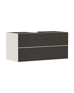 Meuble vasque Hansgrohe Xevolos E 54194660 1180 x 555 x 550 mm, 2 tiroirs, beige sable mat, revêtement textile gris foncé