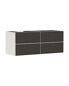 hansgrohe Xevolos E Waschtischunterschrank 54237660 1370x555x550mm, 4 Schubladen, links, sandbeige matt, Textil dunkelgrau