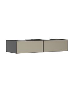 Meuble vasque Hansgrohe Xevolos E 54318390 1370 x 550 x 275 mm, 2 tiroirs, gris ardoise mat, structure en bronze