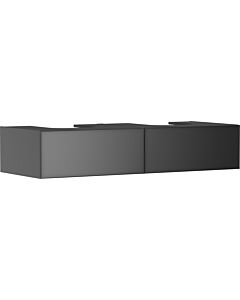 Meuble vasque Hansgrohe Xevolos E 54318770, 1370 x 550 x 275 mm, 2 tiroirs, gris ardoise mat et gris ardoise métallisé.