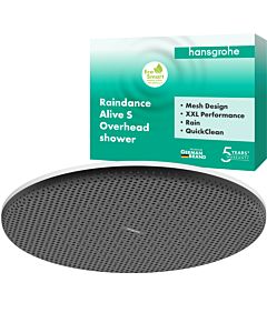 Pommeau de douche hansgrohe Raindance Alive S 24521700 type de jet 2000 , économie d&#39;eau, 300 mm, EcoSmart, blanc mat